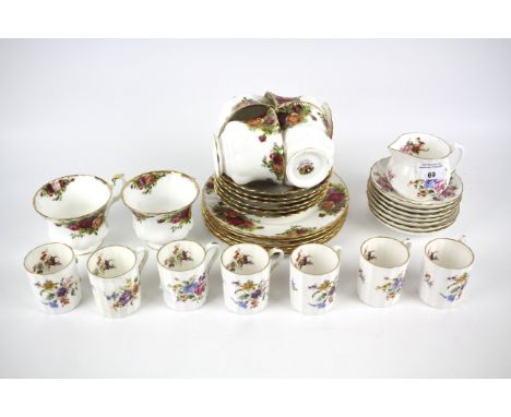 A part coffee and a part tea service. Comprising a Royal Worcester Roanoke pattern part coffee service and a Royal Albert Old