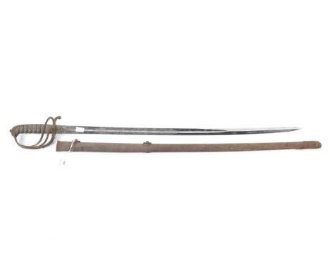 A 19th century shagreen handled sword. With scabbard, L100cm