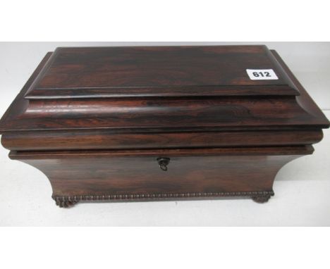 A Georgian mahogany tea caddy with a mixing bowl - Width 35cm 