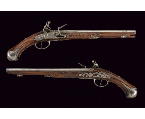 dating: circa 1700 provenance: Brescia, Long, smooth barrels with rings at the base, rib through all the length with signatur