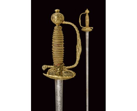 dating: 18th Century provenance: Germany, Fine, double-edged blade, slightly recessed at the center, the first part finely ca