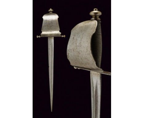 dating: circa 1700 provenance: Spain, Straight, double-edged blade, upper part is triangular, flat base with scale; iron grip