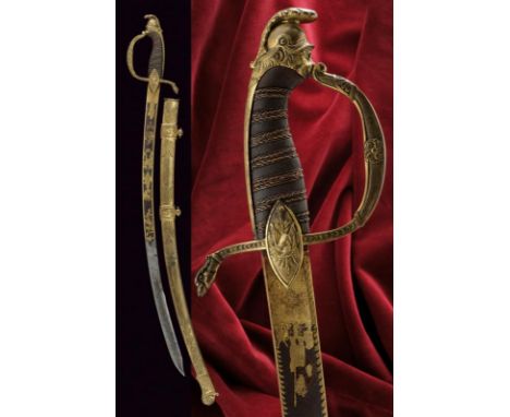 dating: 1813-14 provenance: Prussia, Beautiful, curved, single-and false-edged blade with large, central fuller, first part i