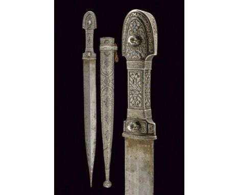 dating: Late 19th Century provenance: Caucasia, Straight, double-edged blade of lozenge section, a short inscription in Arabi