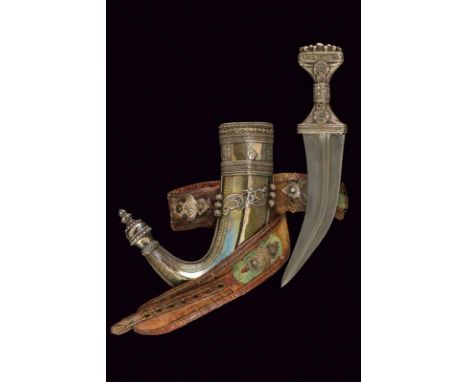 dating: circa 1900 provenance: Arabian Peninsula, Wide, curved, double-edged blade with central raiser; the grip is completel