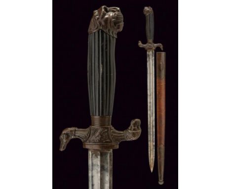 dating: First half of the 19th Century provenance: France, Straight, double-edged blade with double groove. Iron hilt with 'S
