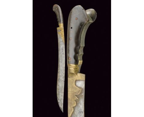 dating: circa 1900 provenance: Greece, Wide, single-edged blade engraved with floral and geometrical motifs. Grip with horn g