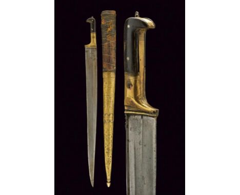 dating: 19th Century provenance: Afghanistan, Straight, single-edged blade, enlarged at the back, with traces of engravings. 