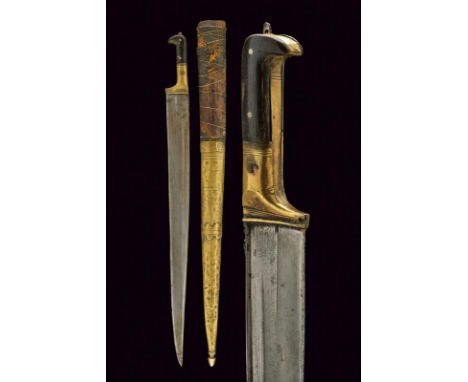 dating: 19th Century provenance: Afghanistan, Straight, single-edged blade, enlarged at the back, with traces of engravings. 