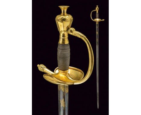 dating: first quarter of the 19th Century provenance: Prussia, Straight, single-and false-edged blade with deep fuller, first