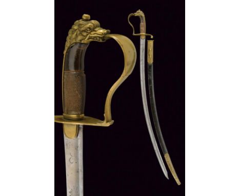 dating: Mid 19th Century provenance: Naples, Curved, single-and false-edged blade with large fuller, the first part is engrav