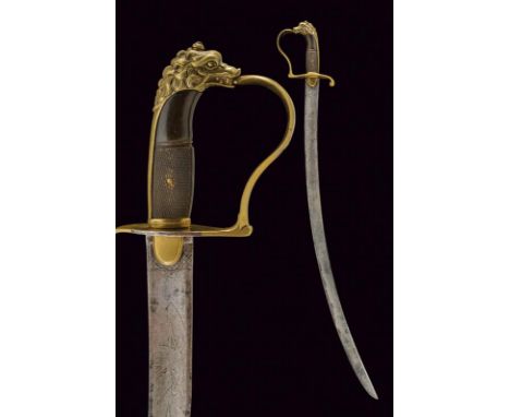 dating: Mid 19th Century provenance: Naples, Wide, curved, single-and false-edged blade with large fuller, rust areas, first 