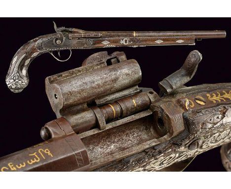 dating: 1875-1890 provenance: Turkey, Rifled, two-stage, octagonal and round, 11 mm cal. barrel, with two rings at the girdle