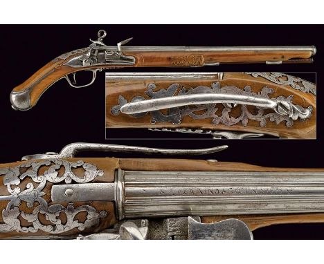 dating: late 17th Century provenance: Italy, Smooth, two-stage, 14 mm cal. barrel, first octagonal with fluted decoration and