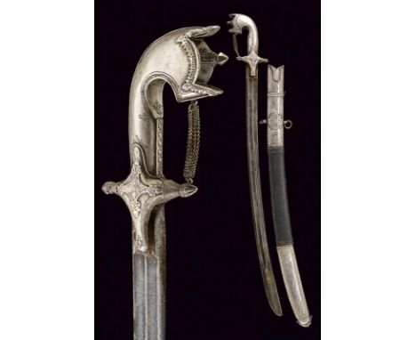 dating: 19th Century provenance: Arabian Peninsula, Wide, slightly curved, single-and false-edged blade, first with double gr