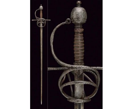 dating: first quarter of the 17th Century provenance: Italy, Straight, single-and false-edged blade, tip, ribbed in the cente