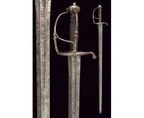 dating: last quarter of the 18th Century provenance: Kingdom of the Two Sicilies, Straight, double-edged blade of hexagonal s