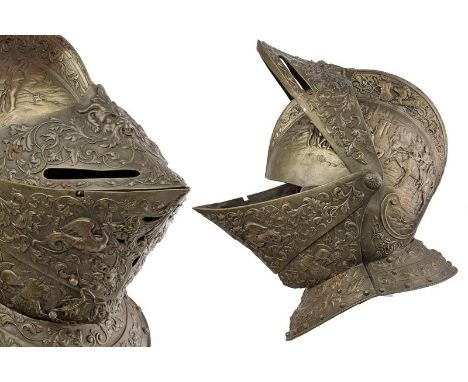 dating: 19th Century provenance: Germany, Made of cast iron, skull with comb in one piece, complete with visor, ventail, beav