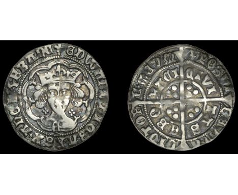 Edward IV (First reign, 1461-1470), Light coinage, Groat, York, mm. lis, e on breast, quatrefoils by neck, fleurs on cusps ex