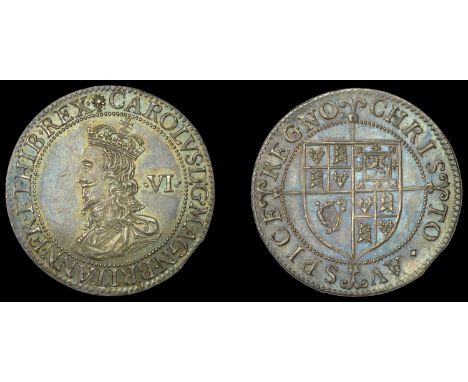 Charles I (1625-1649), Briot’s First Milled issue, Sixpence, mm. flower and signed b on obv. only, reads britann, 3.00g/3h (S
