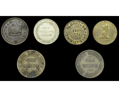 Miscellaneous Tokens and Checks, KENT, Bromley, [George] Pamphilon (Est. 1775), brass, 25mm, Chatham, Brewery, J[ames] Best, 