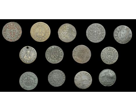 Wiltshire, Bradford-on-Avon, William Baily, Farthing, 1668, 1.03g/9h (N 5416; BW. 12); William Chandler, Farthings (4), 1650 