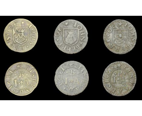 Wiltshire, Tinhead, John Berry, Farthings (3), 1651 (2), 1.10g/6h (N 5601; BW. 247), 0.90g/12h (N 5602; BW. 247), 1668, 0.67g