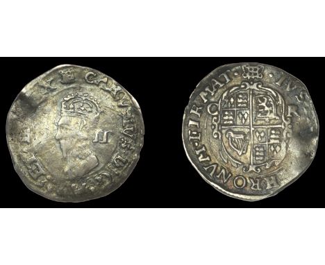 Charles I (1625-1649), Tower mint, Halfgroat, Gp D, type 3.1, mm. portcullis, no inner circles, c r by shield, 0.86g/11h (cf.