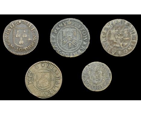 Worcestershire, Stourbridge, Borough Halfpenny, 1.80g/9h (N 5716; BW. 98); Worcester, City Farthing, 1667, 2.38g/12h (N 5733;