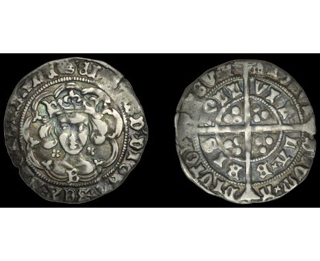 Edward IV (First reign, 1461-1470), Light coinage, Groat, Bristol, mm. crown, b on breast, quatrefoils by neck, fleurs on cus