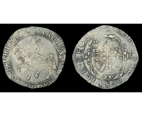 Charles I (1625-1649), Tower mint, Halfcrown, Gp II, type 2c, mm. portcullis, shield with c r at sides, 14.73g/1h (Bull –; cf