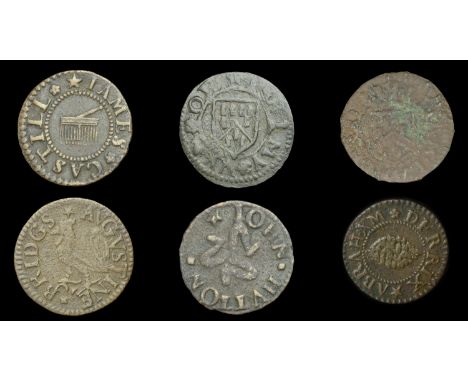 Norfolk, Norwich, Augustine Bridgs, Farthing, 1.04g/6h (N 3135; BW. 123-4); James Castill, Farthing, 1664, 0.74g/3h (N 3142; 
