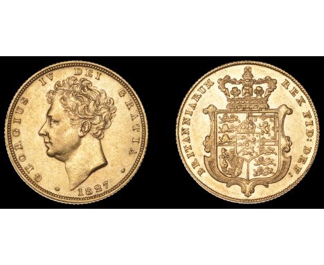 George IV (1820-1830), Sovereign, 1827 (M 12; S 3801). Some light surface marks, otherwise extremely fine £1,000-£1,200