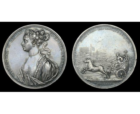 Escape of Princess Clementina Sobieski from Innsbrück, 1719, a silver medal by O. Hamerani, bust left, rev. Princess riding t