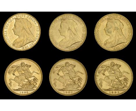 Australia, Victoria, Sovereigns (3), 1897s, 1898m, 1900m (M 158, 160, 166; S 3875, 3877) [3]. Extremely fine or better  £900-