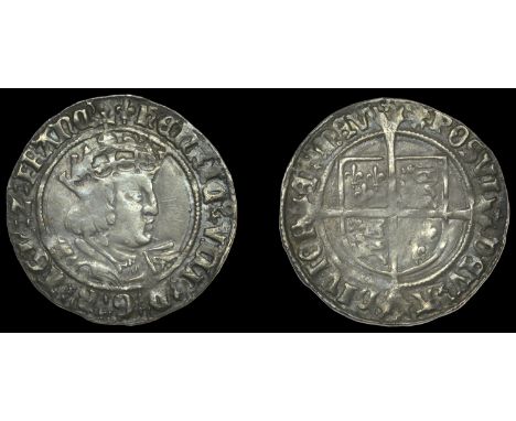 Henry VIII (1509-1547), Second coinage, Groat, Tower, mm. lis on obv., rose on rev., bust D, saltires in forks, 2.86g/9h (Whi