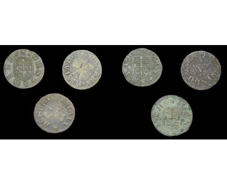 Wiltshire, Swindon, William Heath, Farthing, 1.24g/12h (N 5593; BW. 236); Henery Restall, Farthings, 1656 (2), 1.07g/6h, 1.04