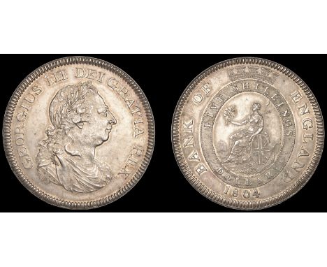 George III (1760-1820), Bank of England, Dollar, 1804, types C/2b, stop after rex, leaf to centre of e in dei, inverted incus
