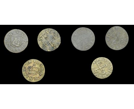 Wiltshire, Wootton Bassett, Gabrell Arman, Farthing, 0.78g/3h (N 5626; BW. 270); John Knighton, Farthings (5), 0.86g/6h, 0.83