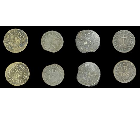 Wiltshire, Corsham, William Gibbons, Farthing, 1669, 0.82g/9h (N 5447; BW. 59), Edith and Da[vi]d Woodman, Farthing, 0.76g/9h