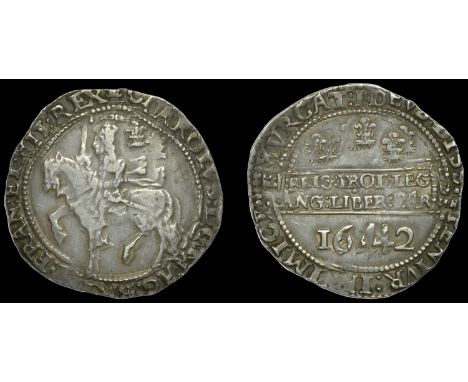 Charles I (1625-1649), Oxford mint, Halfcrown, 1642,  mm. Oxford plume on obv. only, Shrewsbury horseman, no groundline, Oxfo