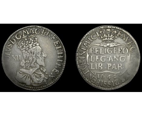 Charles I (1625-1649), Pattern Shilling, 1644, unsigned [by T. Rawlins], in silver, no mm., no inner circles, crowned bust ri