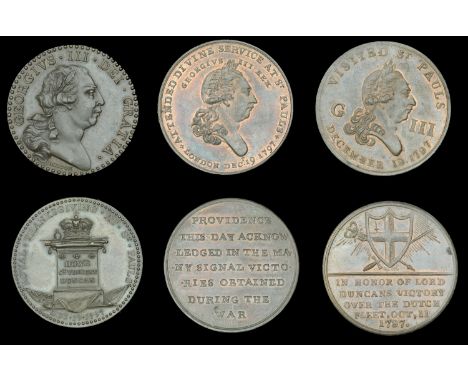 Historical Medals, Naval Thanksgiving at St Paul’s, 1797, copper medals (3), by J. Milton, 32mm, 17.70g/12h (DH Middlesex 192