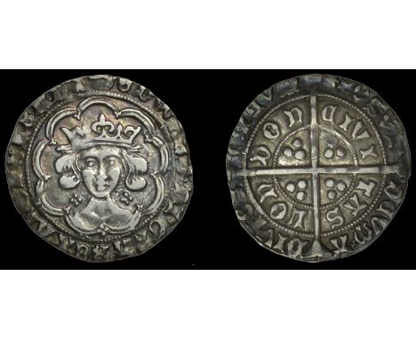 Edward IV (First reign, 1461-1470), Light coinage, Groat, London, mm. crown on obv., sun on rev., quatrefoils by neck and on 