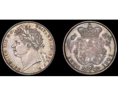 George IV (1820-1830), Halfcrown, 1821 (ESC 2360; S 3807). Light scratches at bottom of shield, otherwise about as struck, at