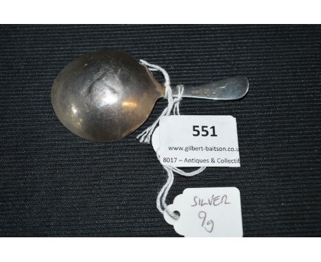 Silver Caddy Spoon - Indistinct Hallmarks, approx 9g 