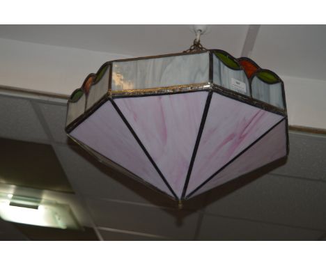 Tiffany Style Leaded Glass Ceiling Light Fitting 