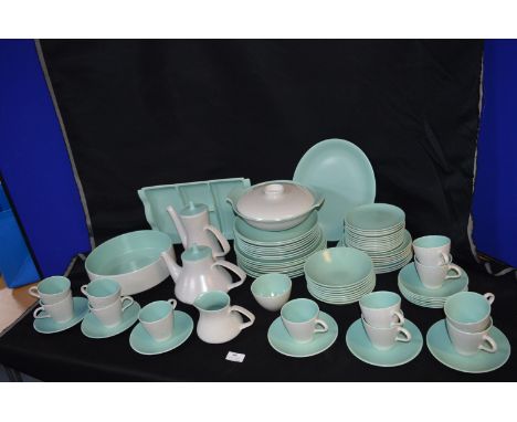 Poole Pale Green 77 Piece Dinner Service 