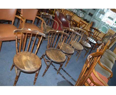 Six Victorin Bobbin Turned Pub Chairs 