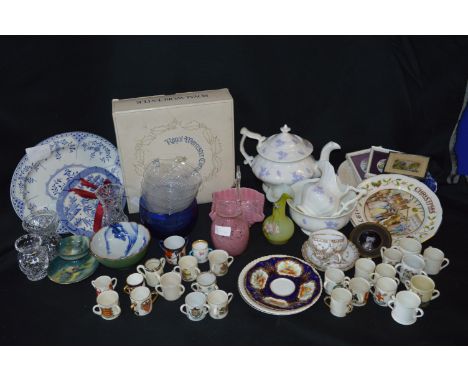 Box of Miscellaneous Pottery and Glassware Including Royal Worcester, etc. 